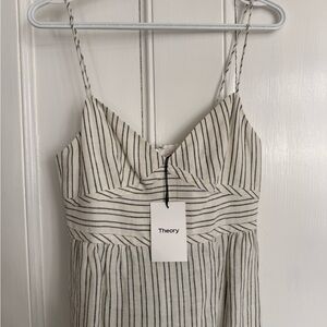 NWT - Theory - Striped Spaghetti‑Strap Mini Summer Dress - Size 2